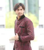 Magnificent Velvet Touch-Up Maroon Indo Western Kurta Pajama