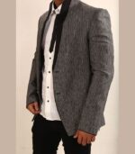 Attractive Look With Fine Black Stitch Thread Pattern Designer Blazers