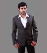 Chest Pocket And Two Front Flap Pockets Rich Grey Designer Blazers