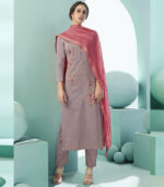 Light Lavender Blended Cotton Party Wear Salwar Kameez