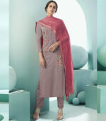 Light Lavender Blended Cotton Party Wear Salwar Kameez