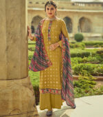 Mustard Georgette Pakistani Salwar Kameez