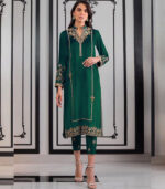 Green Satin Pakistani Salwar Kameez