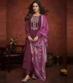 Wine Viscose Pakistani Salwar Kameez