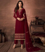 Maroon Georgette Party Wear Salwar Kameez