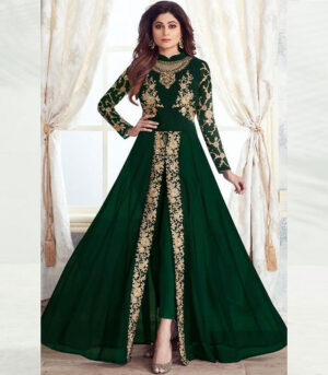 Dark Green Georgette Pakistani Salwar Kameez