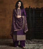 Wine Georgette Party Wear Salwar Kameez