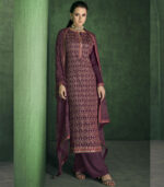 Dark Maroon Viscose Party Wear Salwar Kameez