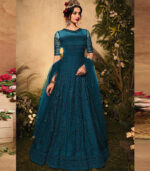 Teal Net Anarkali Salwar Kameez