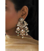 Micro Indulgance White And Green Modern Chandbali