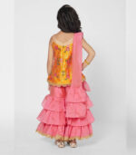 Chic Pink And Yellow Sharara Set With Dupatta