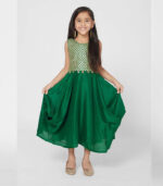 Chic Green Sleeveless Party Dress For Girls