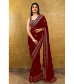 Red Rangoli Silk Bollywood Saree