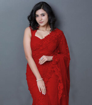 Red Organza Bollywood Saree