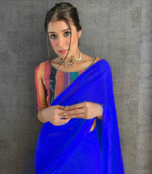 Blue Super Hit Designer Bollywood Saree