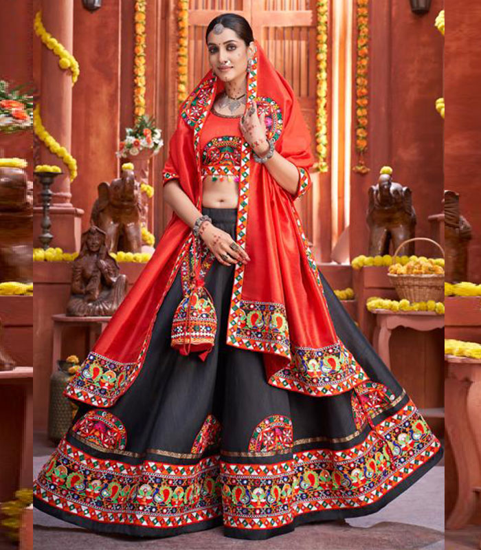 Heavy Rayon With Heavy Shine Embroidery Work With Mirror Work Chaniya Choli  at Rs.1149/Piece in surat offer by Surati fabric