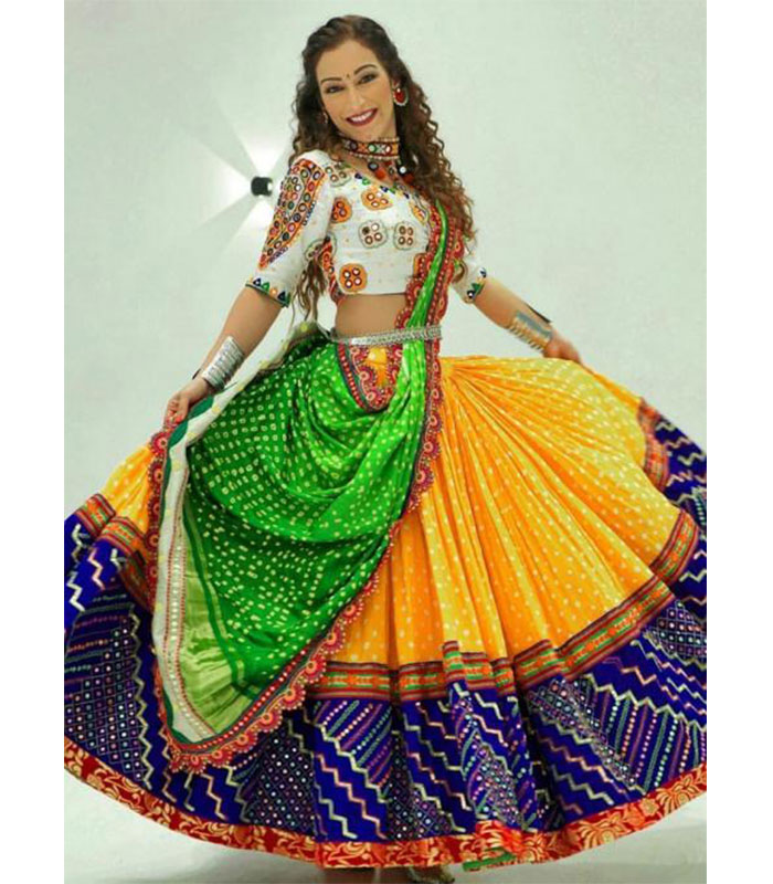 Multi Colour Banarasi Silk Lehenga Choli | Saree designs, Silk lehenga,  Lehenga