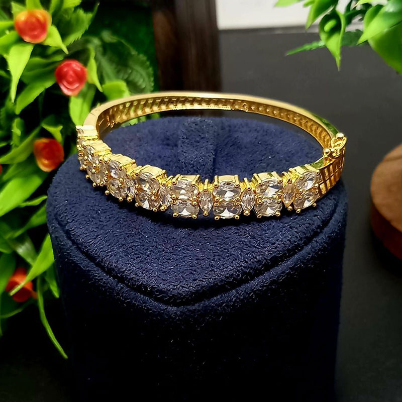 Gold Plated Heavy American diamond Bracelet for Women - Quail - 2712499