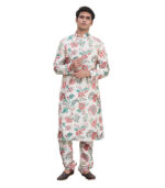 Cream Silk Party Wear Kurta Pyjama