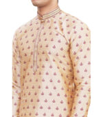 Beige Silk Ethnic Wear Kurta Pyjama