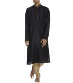 Black Cotton Bridal Wear Kurta Pyjama