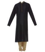 Black Cotton Bridal Wear Kurta Pyjama