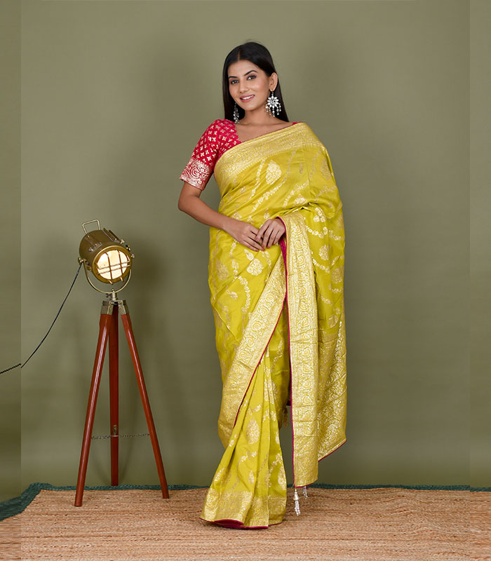 Meera 197 Bandhani Printed Heavy Dhola Silk Saree :textileexport