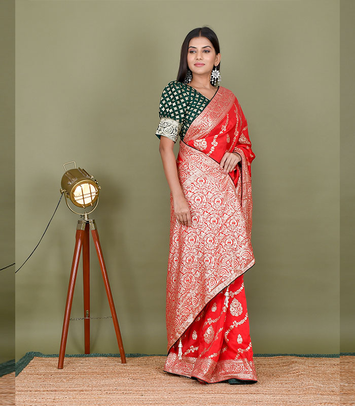 Find Handblock fancy ajakh print dhola silk saree by Virasat handloom  chanderi near me | Chanderi, Ashok Nagar, Madhya Pradesh | Anar B2B  Business App