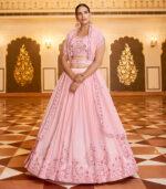 Pink Thread Bridal Lehenga Choli