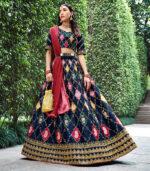 Navy Thread Wedding Bridal Lehenga Choli