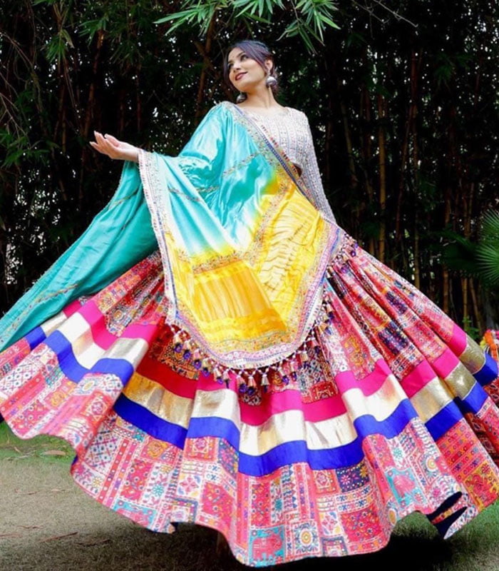 Pink And Multicolor New Stylish Designer Navratri Chaniya Choli With  Dupatta - Zakarto