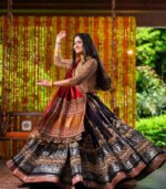 Black And Red Heavy Flair Navratri Lehenga Choil