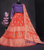 Orange And Blue New Stylish Designer Navratri Chaniya Choli With Dupatta